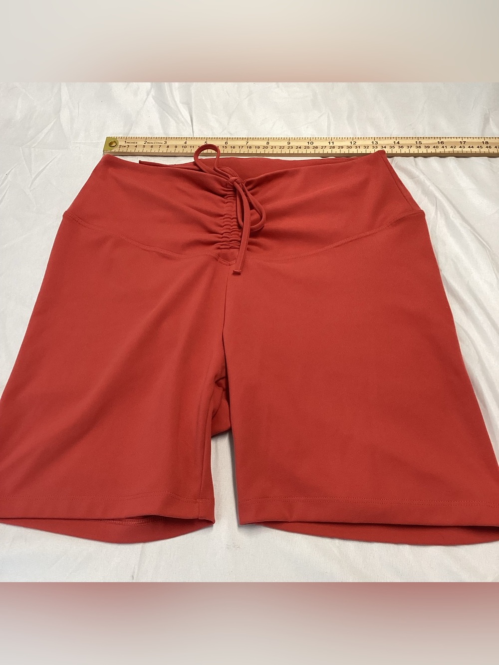 PINK Victoria's Secret Ruched Drawstring High-Rise Bike Shorts - Coral